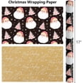 thumbnail image 4 of Christmas Wrapping Paper Roll - 17IN X 33FT - Black Gift Wrap Paper Featuring Santa Claus Snowflake Christmas Tree Reversible Gold for Kids, Holiday, New Year, 4 of 13
