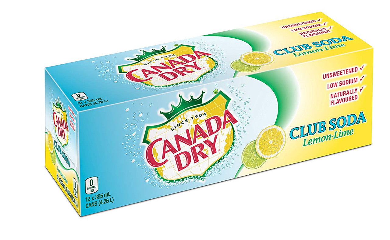 Canada Dry Club Soda Lemon Lime, 355 mL cans, 12ct, (Imported from Canada) - image 2 of 3