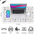 thumbnail image 5 of Long Mouse Pads for Desk,White Skull Heart Flower Pattern Desk Mats on Top Of Desks, Desk Mouse Pad Extra Large with 3mm Non-Slip Base and Stitched Edge for Gaming,Office,Work,Home 31.5"x15.7", 5 of 6