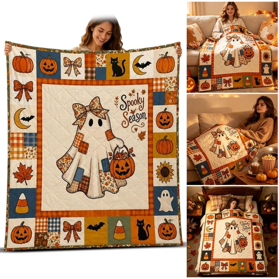 Halloween Throw Blanket for Couch Bed Lightweight Fleece Throw Cozy Plush Soft Blanket for Fall Spooky Season Home Decor 1 Pack