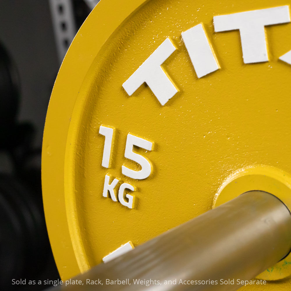Titan Fitness 15 KG Olympic Calibrated Steel Powerlifting Plate, Machine Precision Steel Discs, Sold Individually
