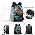 thumbnail image 6 of HUIACONG Galaxy Wolf School Backpack for Primary Students Large Capacity Ergonomic Breathable Adjustable Straps for Boys Girls Ages 6‑18 Daily Use, 6 of 6