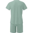 thumbnail image 5 of Mens Casual 2 Piece Outfits Hawaiian Summer Crew Neck Sport Shorts Set Graphic Print Muscle Shorts Tracksuit Set With Pockets, 5 of 5