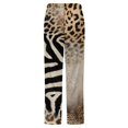 thumbnail image 6 of Leopard Zebra Animal Print Texture Winter Female Pants Flannel High Waist Women Pants Lady Warm Straight Leg Plush Trousers, 6 of 7