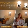 thumbnail image 6 of Pebbuoy LED Night Light Plug-in with Clock Remote Control Flicker Free Eye Protection 3 Light Colors Dimmable Night Lamp, 6 of 6