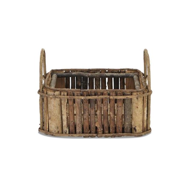 Cheungs CR-25952 Rangement Rectangulaire Brindille en Bois avec Poignée de Vigne