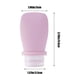 thumbnail image 3 of Juego de botellas de viaje de silicona de 60 ml | Botellas portátiles para champú, loción y artículos de tocador | Diseño abatible antifugas | Incluye 1 botella rosa, gris o azul, 3 of 8