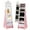 White with Full-Length Mirror and Foldable Drawer, variant on Barara King Kids Jewelry Armoire Cabinet,Kids Vanity Dress Up Mirror Jewelry Cabinet,Kids Jewelry Armoire Cabinet with Swivel Base and Lockable Universal Wheels-Pink