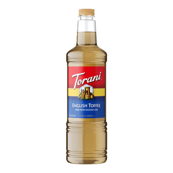 Torani English Toffee Flavouring Syrup, 1L Plastic Bottle with Absol Gold Pump