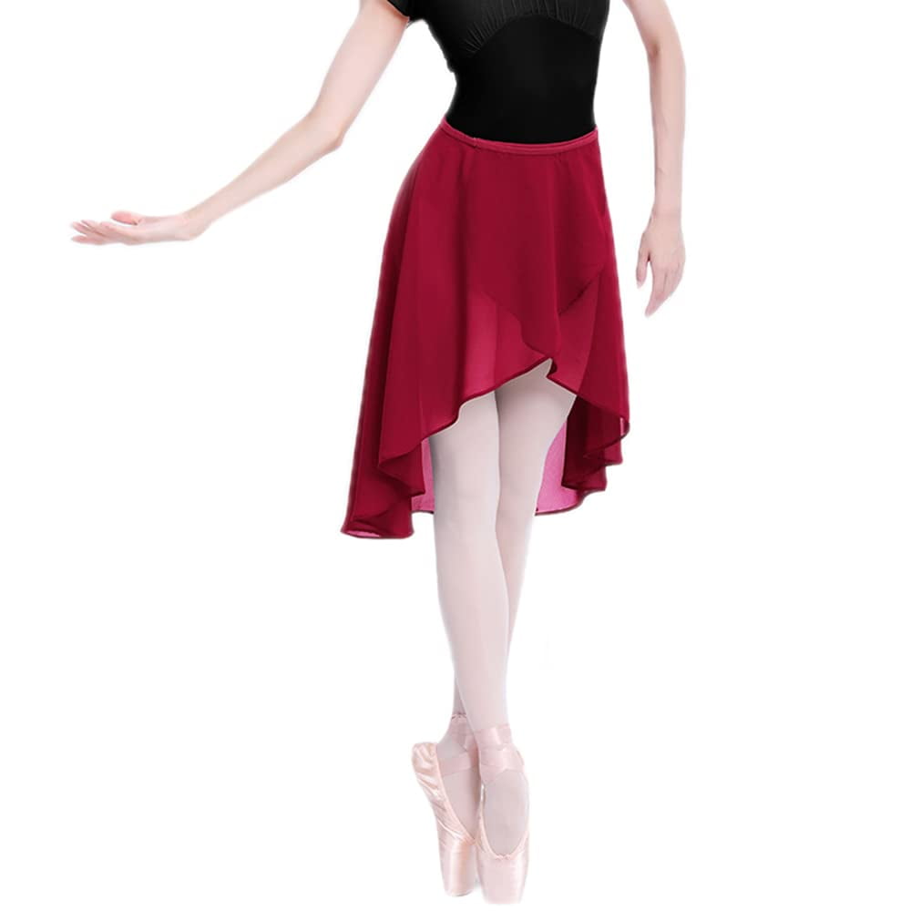 HAORUN Women Sheer Chiffon Wrap Skirt Ballet Latin Dancewear Practice