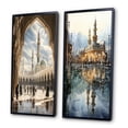 thumbnail image 3 of Designart "Madinah Medina Islam painting" Islam Framed Wall Art Set Of 2 - Beige Spiritual Framed Canvas Set For Living Room Decor, 3 of 7