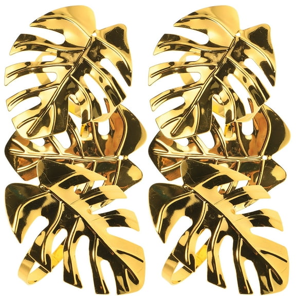 WHAMVOX 6Pcs Golden Metal Napkin Rings with Simple Design for Weddings and Various Parties