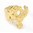 thumbnail image 2 of 2 pc Ion Plating(IP) 304 Stainless Steel Wide Flower Open Cuff Ring for Women Real 18K Gold Plated Inner Diameter: 17mm, 2 of 3