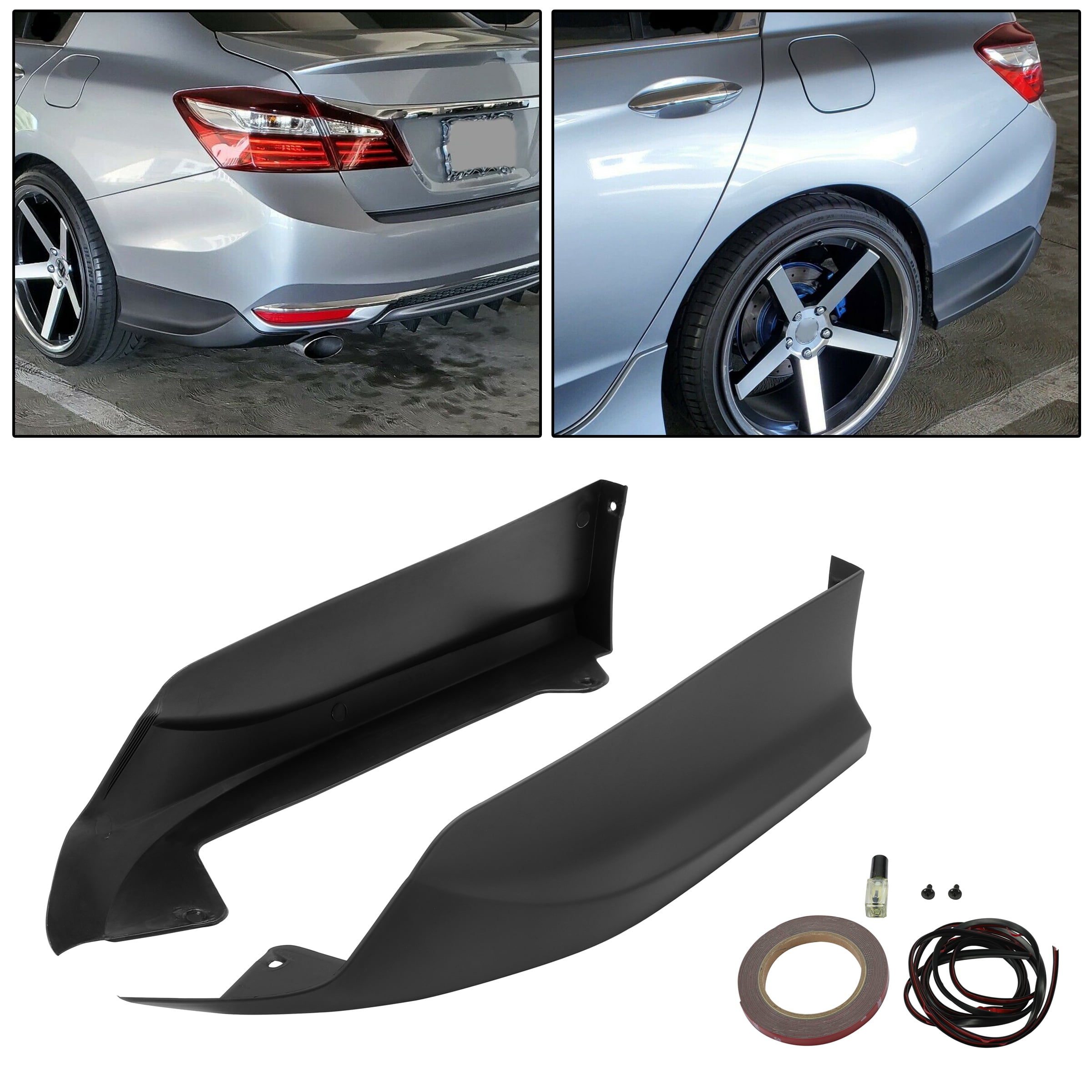 2017 Honda Accord Rear Bumper Replacement Cost ECOTRIC Rear Bumper Spoiler Lip Splitter Air Chin Body Kit Underbody