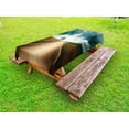 thumbnail image 1 of Landscape Outdoor Tablecloth, Road Through Empty Fields with Dramatic Sky Dark Clouds and Symmetric Composition, Decorative Washable Fabric Picnic Tablecloth, 58 X 104 Inches, Teal Brown, by Ambesonne, 1 of 2