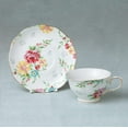 thumbnail image 3 of Gracie China by Coastline Imports Shabby Rose Set of 4 Teacup and Saucer, 7-Ounce, Cream Floral, 3 of 6