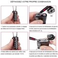 thumbnail image 4 of Luggage Padlock, 4 Digit Combination Padlock with Open Alarm, Combination Padlock with Gym Cable (2 Pieces, Black), 4 of 5