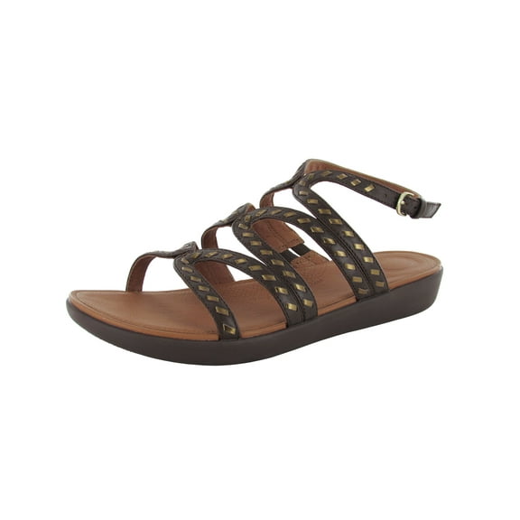 Fitflop Womens Strata Whipstitch Leather Gladiator Sandals, Espresso, US 9