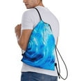 thumbnail image 3 of Bingfone Blue Shell Drawstrings Backpacks Bags For Men Women Gym Drawstrings Bag, 3 of 9