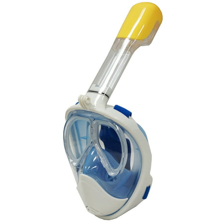 Snorkel Master Blue Full Face Prescription Mask w/ GoPro Clip, (Best Gopro Accessories For Snorkeling)