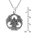 thumbnail image 5 of Intricately Stylized Trinity Knot or Triquetra Sterling Silver Necklace, 5 of 6