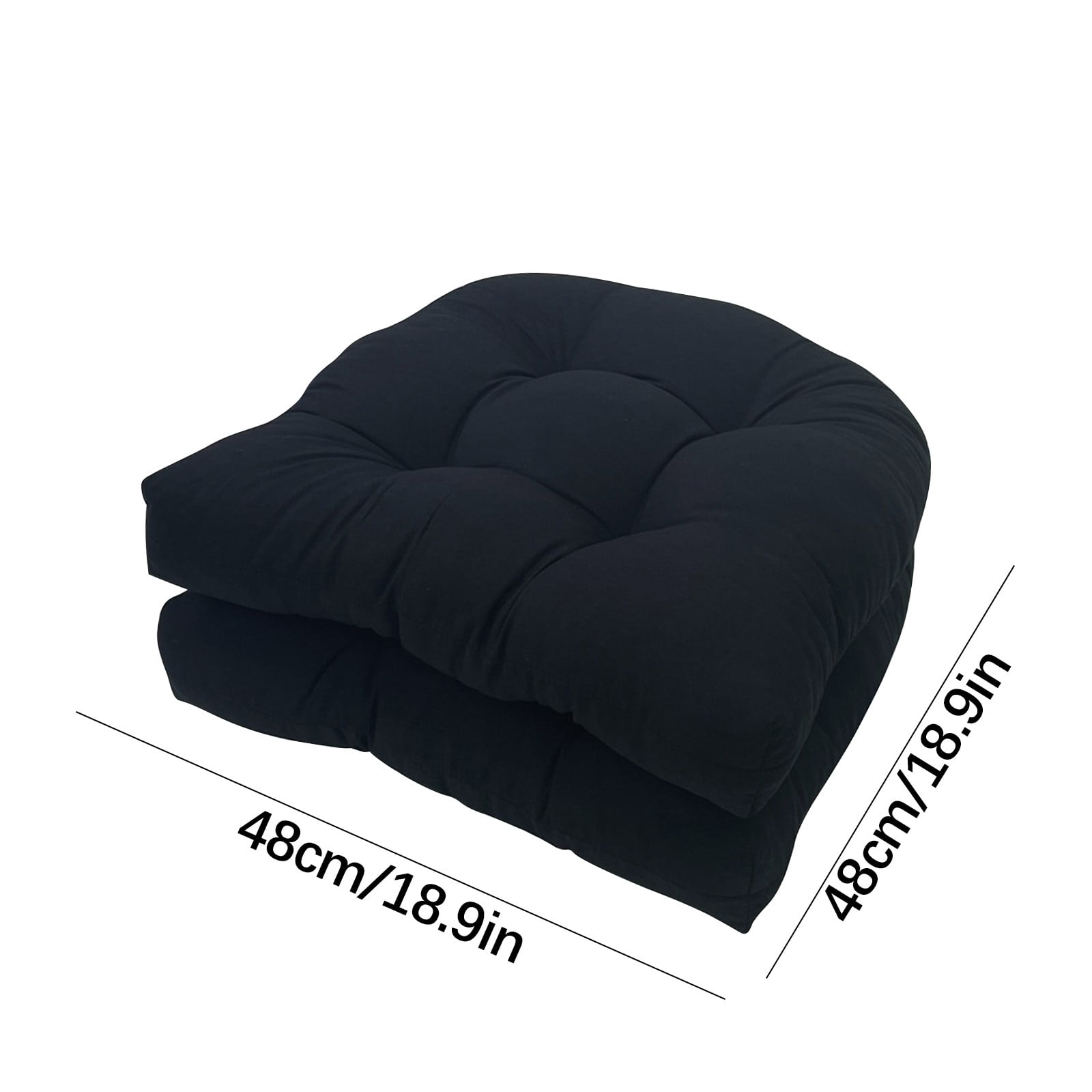 Lilgiuy 2 Pcs High Back Chair Cushions for Outdoor Indoor, Soft Lightweight Comfortable Patio Furniture Tufted Pillow All Weather Replacement Outdoor Rocking Chair Cushions, 19 x 19 Inches