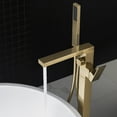 thumbnail image 2 of WOODBRIDGE Single Floor Mounted Freestanding Tub Filler with Handshower F-0008, 2 of 8