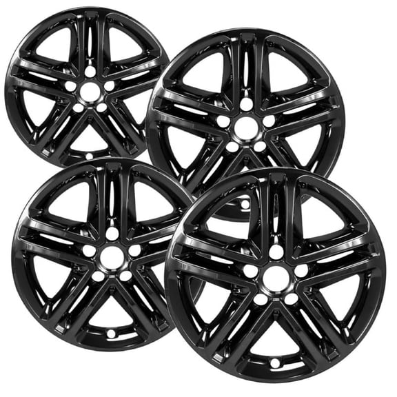 Set of 4 17 inch Gloss Black ABS Wheel Skins Compatible with 2021 - 2023 Chevrolet Trailblazer LS; 2021 - 2023 Chevrolet Trailblazer LT Impostors for 60004441 Wheel Series