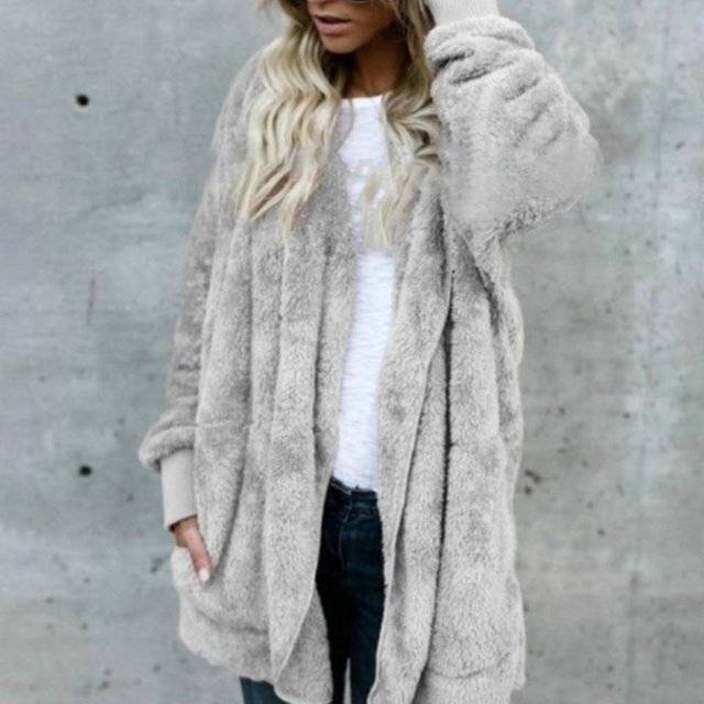 Women Thermal Wool Jacket Style Anti-fur Coat Commuter Clothes For Winter