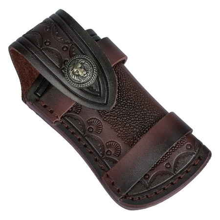 4 Genuine Leather Knife Pocket Sheath Knife Holster Belt Loop Horizontally Carry Snap Case Leather Knife Pouch