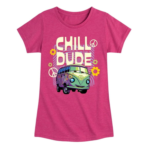 Disney Cars - Filmore Says Chill Dude - Toddler & Youth Girls Short Sleeve Graphic T-Shirt