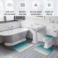 thumbnail image 6 of Teal Blue Ombre Bathroom Rugs Set Contemporary Gradient Abstract Non Slip Absorbent Soft Bath Mats 3 Piece Set with Bathroom Rug, U-Shaped Floor Mat, Toilet Seat Cover Large Size, 6 of 9