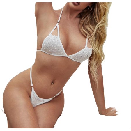 

Women Plain White Sexy Bra & Panty Sets M
