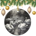 thumbnail image 2 of Ceramics Ornaments Drawing Seven Swans A Swimming 2024 Ornament Beautiful Swan Christmas Xmas Tree Ornament Decoration Hanging Pendant Decor for Family Friend, 2 of 8