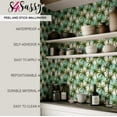 thumbnail image 5 of S4Sassy Palm Tree Pattern Wallpaper - Green Wall Covering, 25" x 360" Self-Adhesive Textured Vinyl Wallpaper, Decorative Walls Wrap, Easy DIY Wall Covering For Bedroom, Living Room, Living Space, 5 of 9