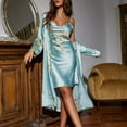 thumbnail image 1 of Ensemble de Pyjama en Satin pour Femmes Peignoir Floral et Robe de Nuit 2 Pcs Tenue de Nuit Ensemble de Nuisette, 1 of 5