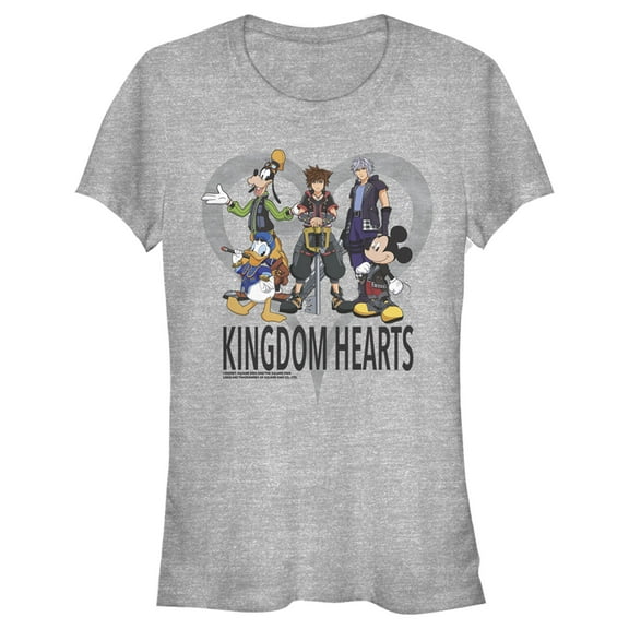 Junior's Kingdom Hearts 3 Box Art Graphic Tee Athletic Heather 2X Large