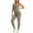 Khaki, variant on SRZYMJ Jumpsuit for Women Women's Long Sleeve Workout Jumpsuit Gym Bodysuit With Removable Padding and Wide Supportive Straps For Yoga