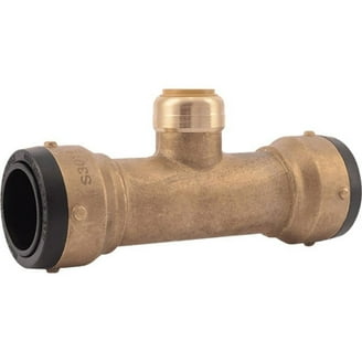 SharkBite 1/2 Inch Brass Crimp Tee, Pack Of 10 - PEX & PE-RT Plumbing Fitting, UC362LFA10