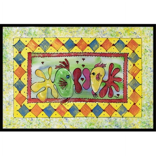 Carolines Treasures 8074-MAT Tapis Poisson s'Embrassant Poisson Intérieur Ou Extérieur - 18 x 27 Po