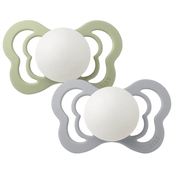 Baberos para chupetes Couture Sage Glow/Cloud GLOW 6M+ (paquete de 2)