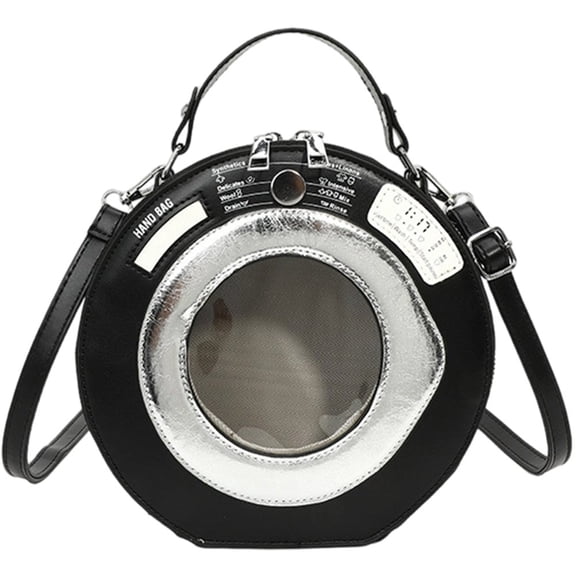 Wiywef Round Handbags Pu Shoulder Bag for Women, Fashion Crossbody Bag Small Round Tote Bag Casual Purse Handbag