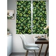 thumbnail image 4 of St. Patrick's Day Sheer Curtains 63 Inch Length 2 Panels Set Window Treatments, Watercolor Lucky Shamrocks Spring Leaves Rod Pocket Semi Curtains for Living Room/Bedroom/Kitchen Décor, 104"W x 63"L, 4 of 7