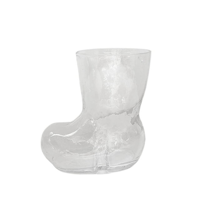 Novelty Boot Shaped Beer Mug Glass For Cold Drinks Cocktails Transparent Crystal Shoe Design Drinkware For Home Kitchen Bar Decor