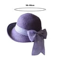 thumbnail image 5 of Soumake Ribbon Bowknot Decor Straw Hat Round Dome Solid Color Folding Women Big Brim Sunscreen Travel Hat Fashion Accessories Fashion, 5 of 8