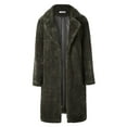 thumbnail image 3 of Innerwin Manteau en Polaire Duveteuse pour Femmes, Veste Mi-Longue à Col Rabattu, Vert Armée m, 3 of 6