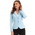 thumbnail image 1 of ChaqueDe Traje De ChaqueElástiCon Cuello De SolaPaOficiDe Trabajo PaMujer Azul S, 1 of 6