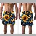 thumbnail image 3 of luoweisi Men's Beach Shorts Quick Dry Swim Trunks with Mesh Lining Sunflower Butterfly L, 3 of 5