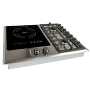 True Induction TI-1+2B Built-in UL858 Certified, 23-inch 1 Induction + 2 Gas Burner Combination Gas & Induction Cooktop