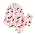 thumbnail image 5 of XIYON Women's Pajama Set Valentines Pajama Heart Printed Sleepwear Long Sleeve Top With Pants Soft Comfortable Nightwear For Her Comfortable, 5 of 6